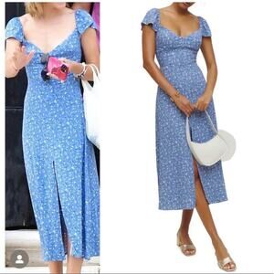 Reformation Blue Floral Midi Dress